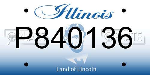 P840136 Illinois License Plate