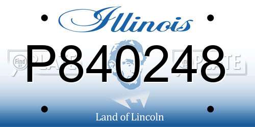 P840248 Illinois License Plate