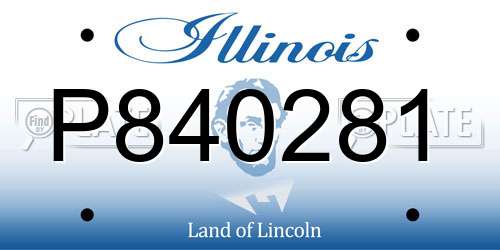 P840281 Illinois License Plate