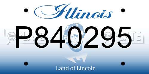 P840295 Illinois License Plate