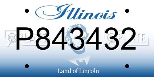 P843432 Illinois License Plate