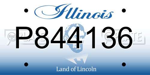 P844136 Illinois License Plate