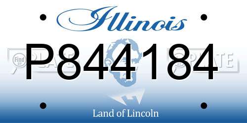 P844184 Illinois License Plate