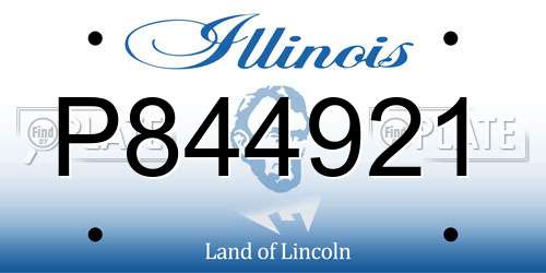 P844921 Illinois License Plate