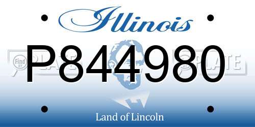 P844980 Illinois License Plate