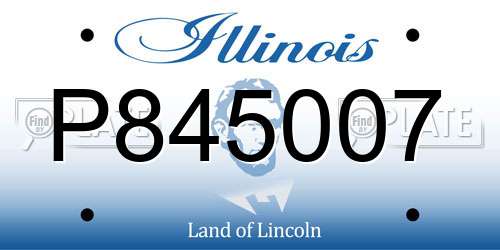 P845007 Illinois License Plate