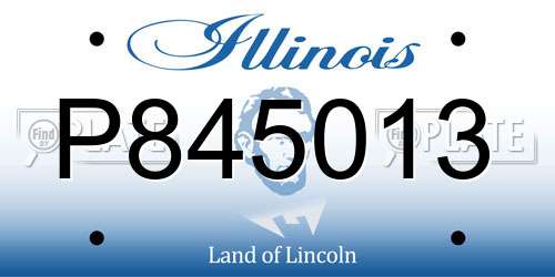 P845013 Illinois License Plate