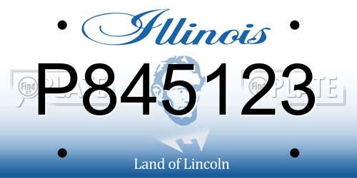 P845123 Illinois License Plate
