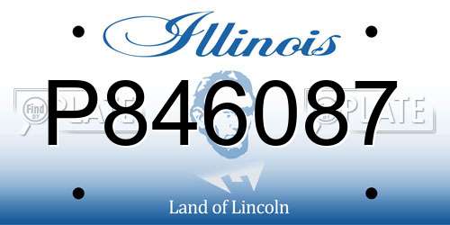 P846087 Illinois License Plate