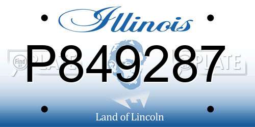 P849287 Illinois License Plate