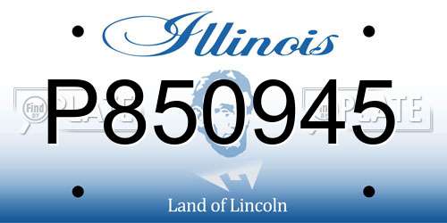 P850945 Illinois License Plate