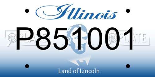 P851001 Illinois License Plate