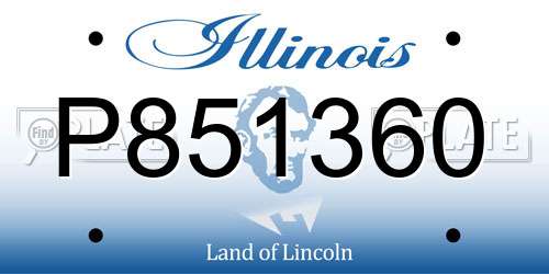P851360 Illinois License Plate