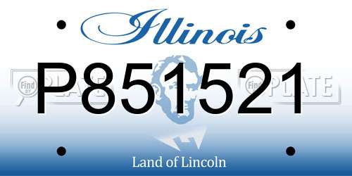 P851521 Illinois License Plate