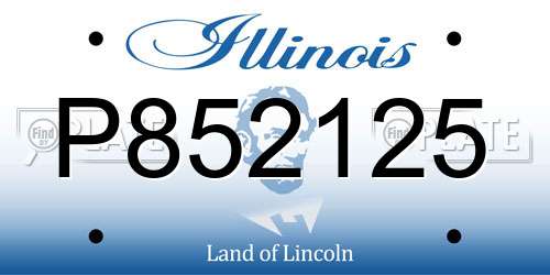P852125 Illinois License Plate