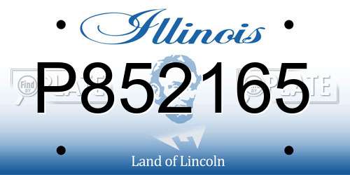 P852165 Illinois License Plate