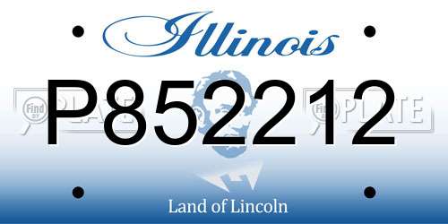 P852212 Illinois License Plate