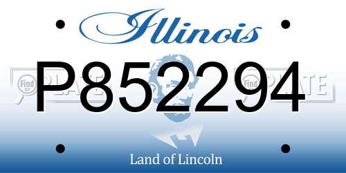 P852294 Illinois License Plate