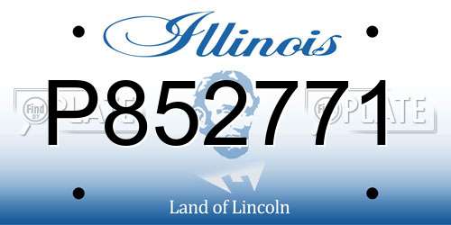 P852771 Illinois License Plate