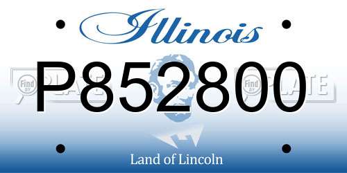 P852800 Illinois License Plate