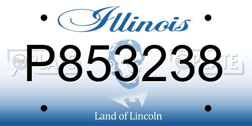 P853238 Illinois License Plate