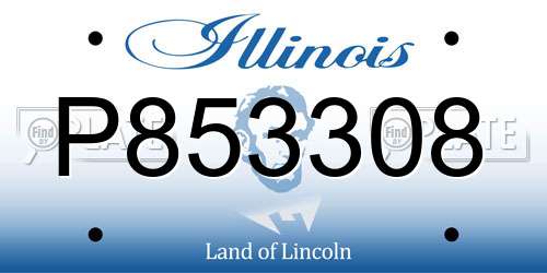 P853308 Illinois License Plate