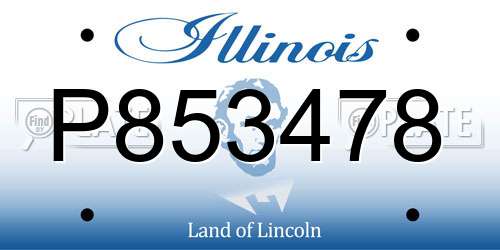 P853478 Illinois License Plate