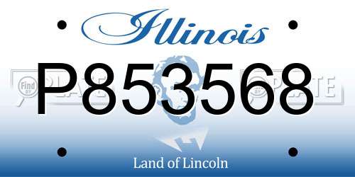 P853568 Illinois License Plate