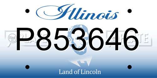 P853646 Illinois License Plate