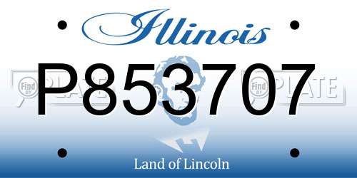 P853707 Illinois License Plate
