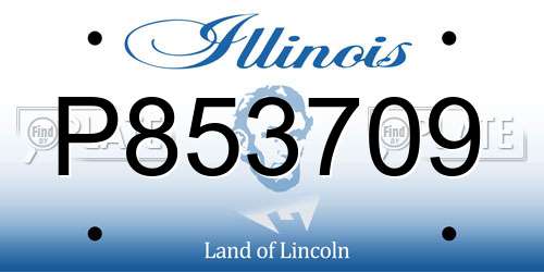 P853709 Illinois License Plate