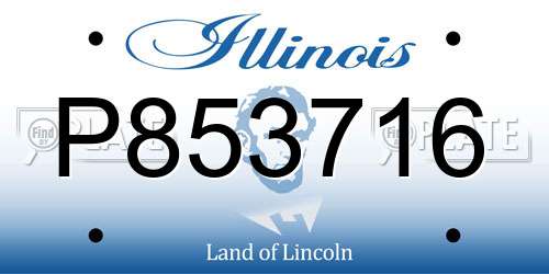 P853716 Illinois License Plate