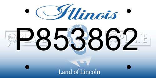 P853862 Illinois License Plate
