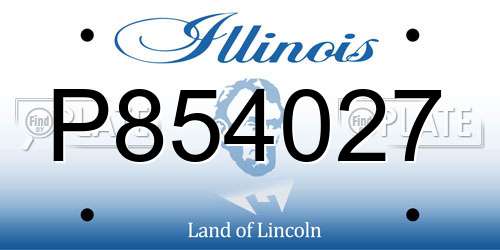P854027 Illinois License Plate