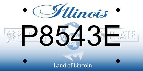 P8543E Illinois License Plate