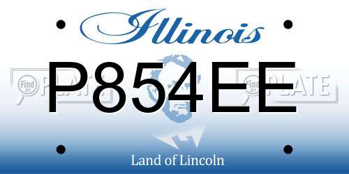 P854EE Illinois License Plate