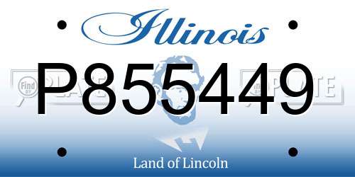 P855449 Illinois License Plate
