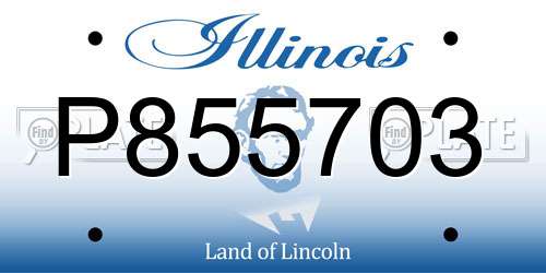 P855703 Illinois License Plate