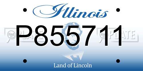 P855711 Illinois License Plate
