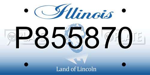 P855870 Illinois License Plate