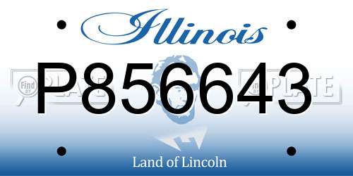 P856643 Illinois License Plate