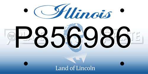 P856986 Illinois License Plate