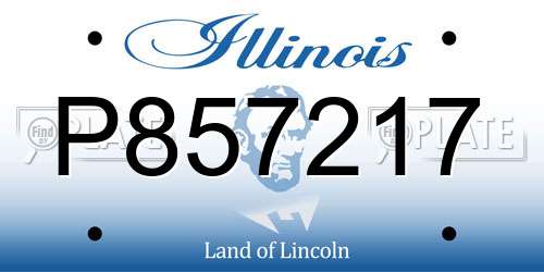 P857217 Illinois License Plate