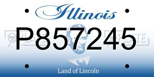 P857245 Illinois License Plate