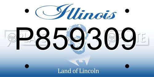 P859309 Illinois License Plate
