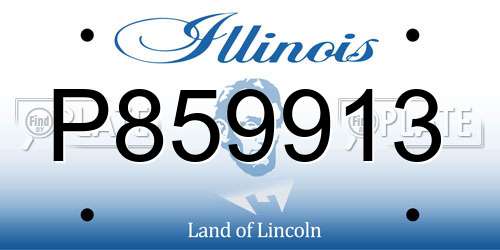 P859913 Illinois License Plate