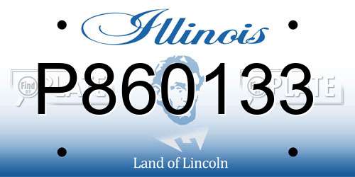 P860133 Illinois License Plate