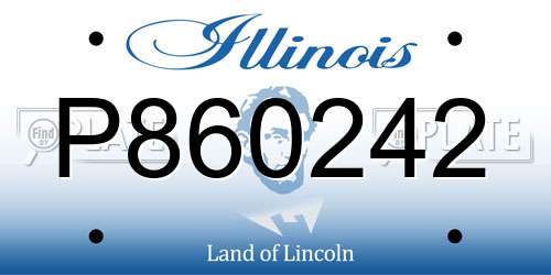 P860242 Illinois License Plate