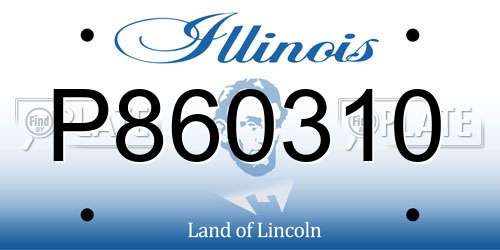 P860310 Illinois License Plate