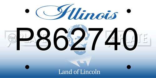 P862740 Illinois License Plate